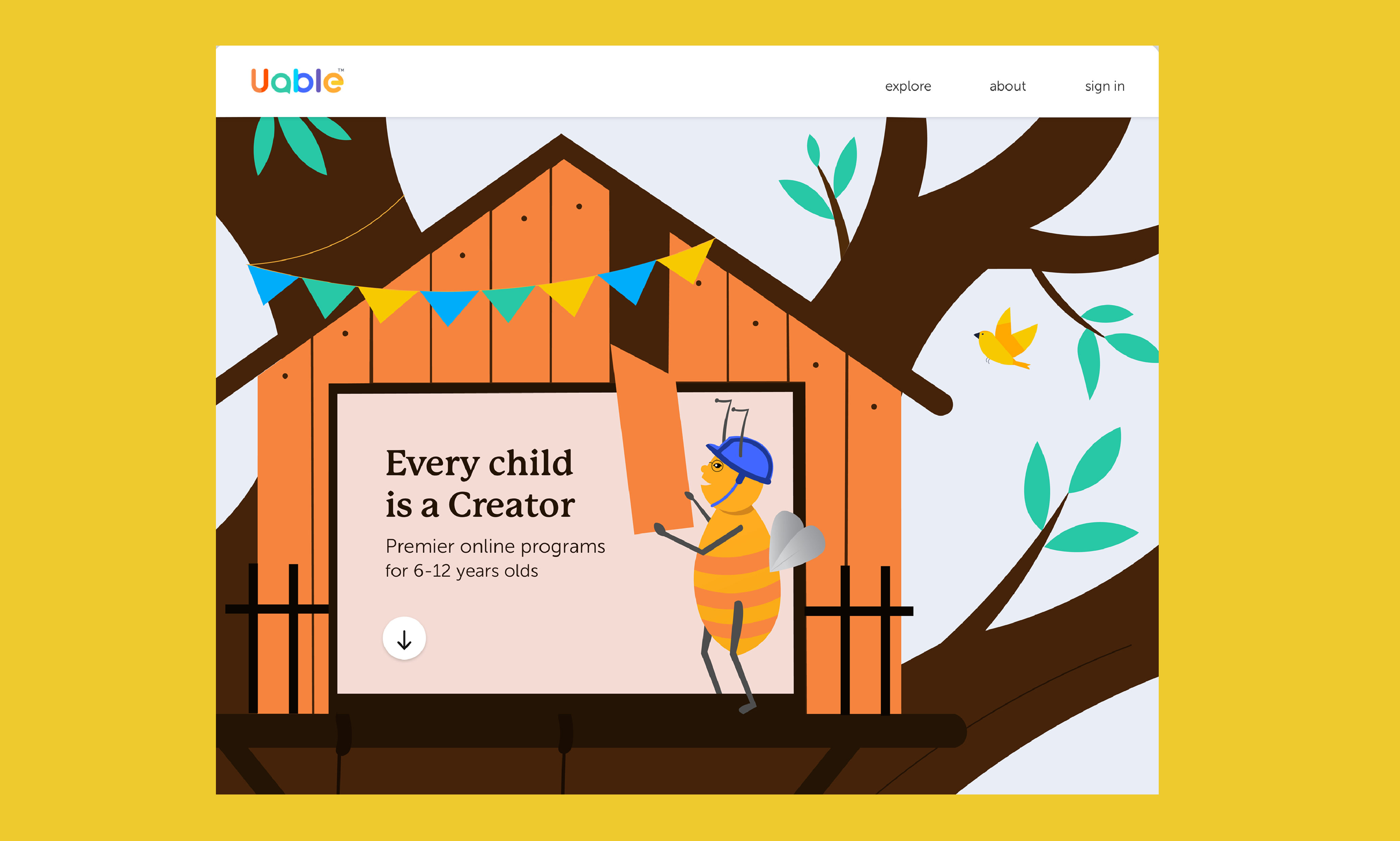 Every child is a Creator - treehouse banner