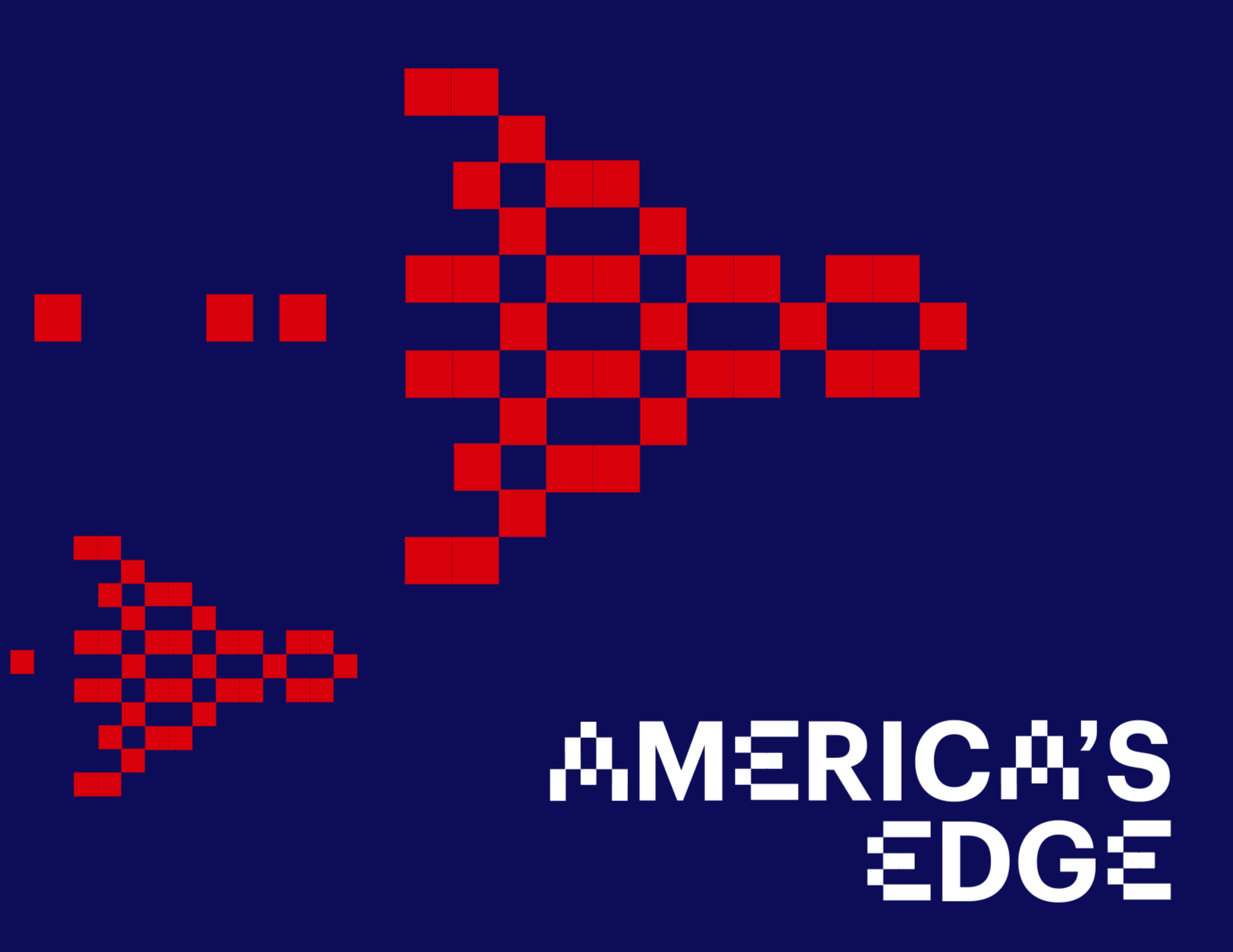 America's Edge pixel mark in red on navy