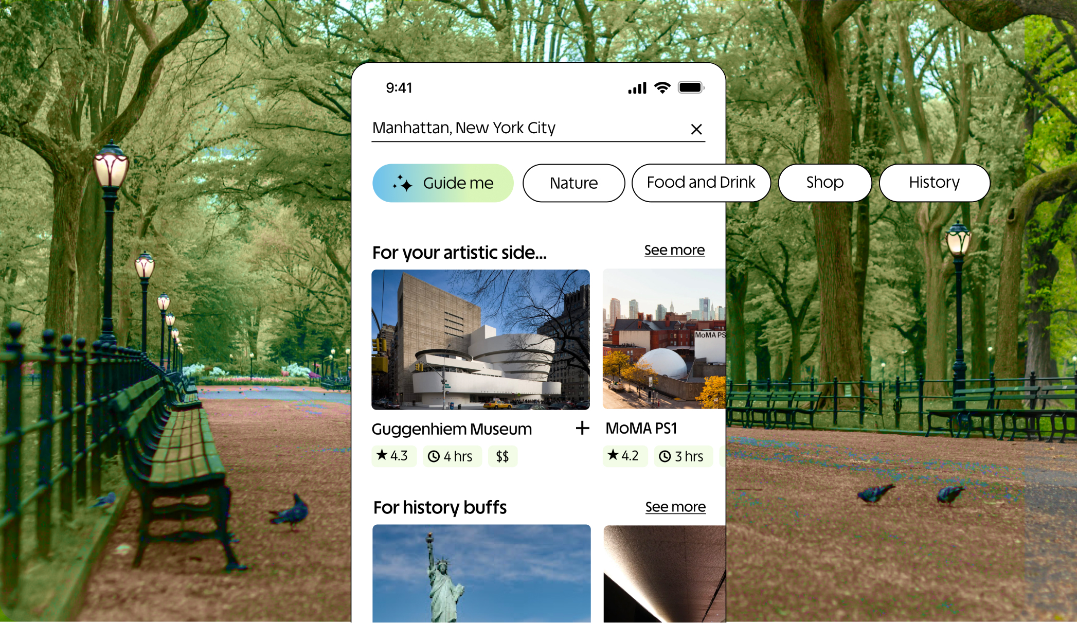 Where To travel app product UI